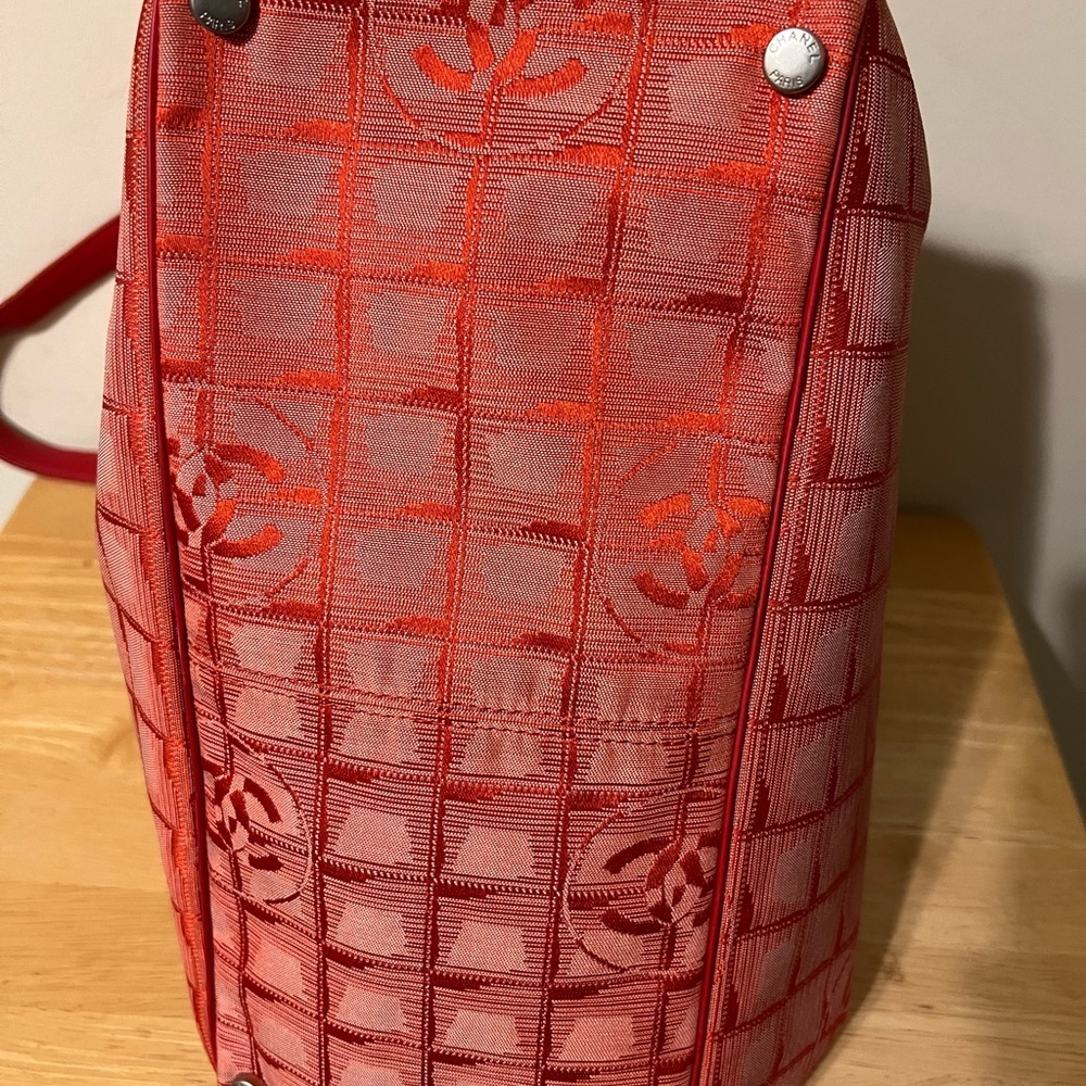 Chanel Red New Travel Line Nylon Tote - Picture 10 of 13